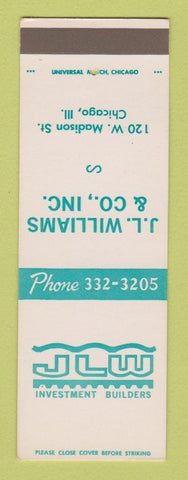 Matchbook Cover - JL Williams Investment Builders Chicago IL SAMPLE