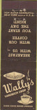 Matchbook Cover - Wally's Sandwich Shops New York City Midget