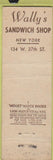Matchbook Cover - Wally's Sandwich Shops New York City Midget