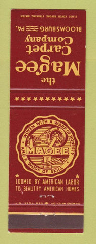 Matchbook Cover - Magee Carpet Company Bloomsburg PA