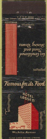 Matchbook Cover - Hotel Lassen Wichita KS Midget