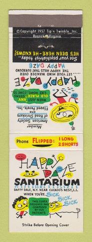 Matchbook Cover - Sanitarium Daffy Dale NY Tip and Twinkle Joke Gag