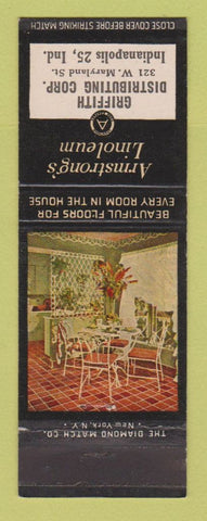 Matchbook Cover - Armstrong's Linoleum Griffith Indianapolis IN