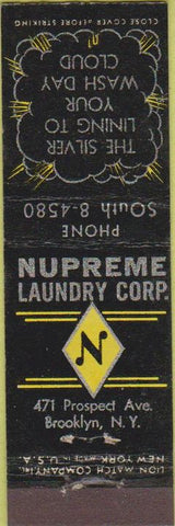 Matchbook Cover - Nupreme Laundry Brooklyn NY Midget