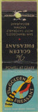 Matchbook Cover - Golden Pheasant San Francisco CA Midget