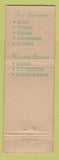 Matchbook Cover - The Hanover Inn NH Dartmouth College WEAR