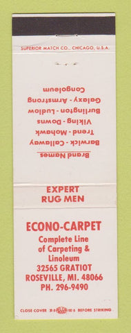 Matchbook Cover - Econo Carpet Roseville MI