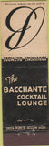 Matchbook Cover - Bacchante Lounge Providence Biltmore RI Midget