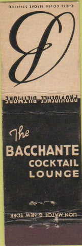 Matchbook Cover - Bacchante Lounge Providence Biltmore RI Midget