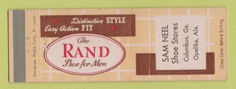 Matchbook Cover - Rand Men's Shoes Sam Neel Columbus GA Opelika AL