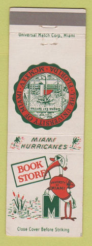 Matchbook Cover - University of Miami FL Book Store Hurricanes