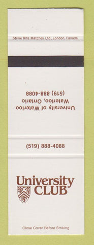 Matchbook Cover - University Club Waterloo ON SAMPLE