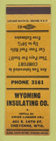Matchbook Cover - Wyoming Insulating Cheyenne WY YELLOW
