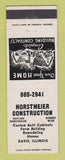 Matchbook Cover - Horstmeier Construction Davis IL