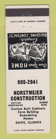 Matchbook Cover - Horstmeier Construction Davis IL