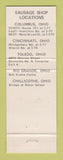 Matchbook Cover - Bob Evans Farms Restaurants Columbus Cincinnati Toledo OH