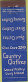 Matchbook Cover - Country Clothes Locust Valley LI NY Midget