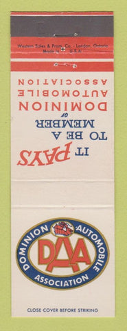 Matchbook Cover - Dominion Auto Club Canada DAA