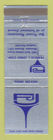 Matchbook Cover - Francis J Jones Corp Milwaukee WI Filing Cabinets