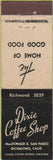 Matchbook Cover - Dixie Coffee Shop Richmond CA Midget