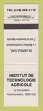 Matchbook Cover - Institut De Technologie Agricole La Pocatiere QC