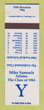 Matchbook Cover - Yale Class Union 1996 Mike Samuels