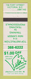Matchbook Cover - Victor Hairdressing School Victoria BC 1986