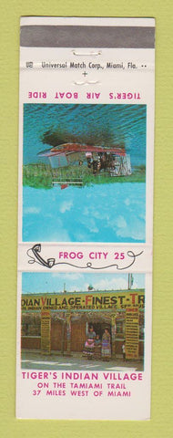 Matchbook Cover - Tiger's Indian Village Tamiami Trail Frog City FL