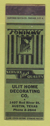 Matchbook Cover - Ulit Home Decorating Awnings Austin TX