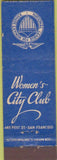 Matchbook Cover - Women's City Club San Francisco CA Midget