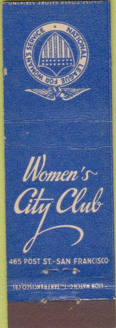 Matchbook Cover - Women's City Club San Francisco CA Midget