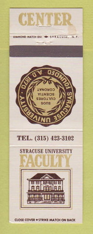 Matchbook Cover - Syracuse University Faculty Center NY WEAR