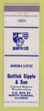 Matchbook Cover - Gottlob Sipple & Son Cabinets North Aurora IL