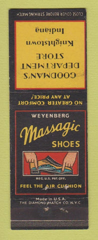 Matchbook Cover - Massagic Shoes Goodman's Department Store Knightstown IN