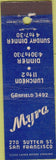 Matchbook Cover - Myra San Francisco CA Midget