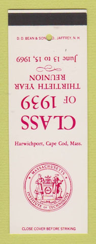 Matchbook Cover - MIT Class of 1939 Reunion 1969 SAMPLE