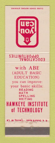 Matchbook Cover - Hawkeye Institute of Technology GED Studying