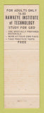 Matchbook Cover - Hawkeye Institute of Technology GED Studying