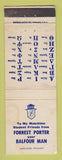 Matchbook Cover - Balfour Fraternity Sales Forrest Porter Cincinnati OH WEAR