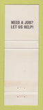 Matchbook Cover - Buchanan County Job Training Office VA GREEN