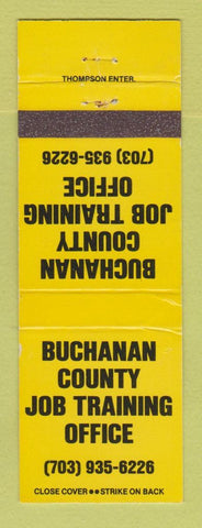 Matchbook Cover - Buchanan County Job Training Office VA YELLOW