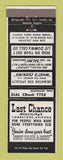Matchbook Cover - Last Chance Morticians Tombstone AZ Joke Gag Tip Twinkle