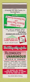 Matchbook Cover - Alcoholics Unamimous Joke Gag Tip Twinkle