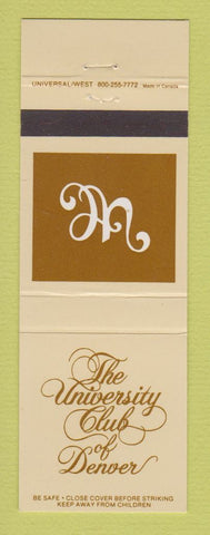 Matchbook Cover - University Club of Denver Colorado