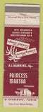 Matchbook Cover - Princess Martha St Petersburg FL hotel WORN