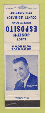 Matchbook Cover - Joseph Esposito County Legislator Election