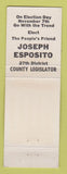 Matchbook Cover - Joseph Esposito County Legislator Election