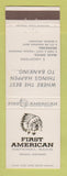 Matchbook Cover - First American National Bank Wausau WI Indian
