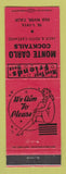 Matchbook Cover - Monte Carlo Cocktail Bar Old River CA girlie