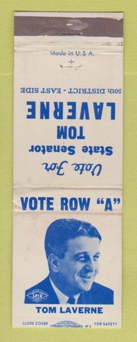 Matchbook Cover - Tom Laverne State Senator Election WEAR